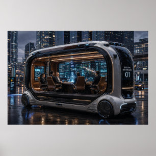 Futuristic Executive Meeting – Mobile Boardroom Poster