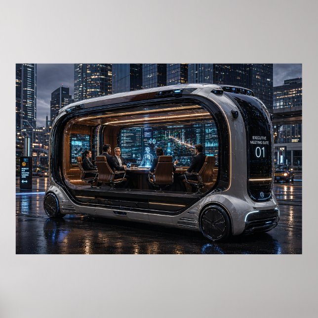 Futuristic Executive Meeting  – Mobile Boardroom Poster (Front)