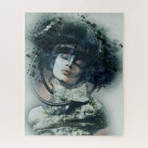 Futuristic Fantasy Art, Gothic Apocalypse Woman Jigsaw Puzzle