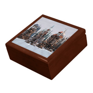 Futuristic Fantasy City Sci Fi Skyline Art Gift Box