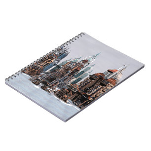 Futuristic Fantasy City Sci Fi Skyline Art Notebook