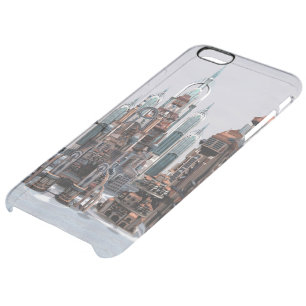 Futuristic Fantasy City Sci Fi Skyline Art Clear iPhone 6 Plus Case