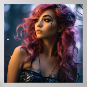 Futuristic Fantasy Fairy Girl Poster