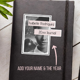 Futuristic Femme Personalized Journal Bookplate Sticker