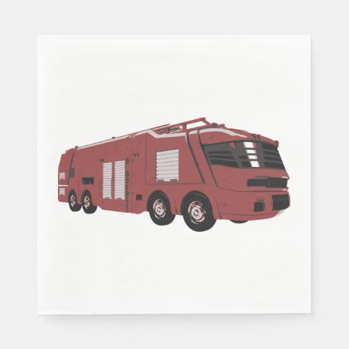 Futuristic Fire Truck Napkins