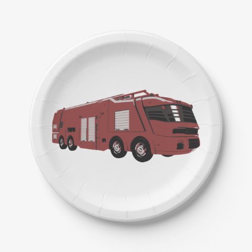 Futuristic Fire Truck Paper Plates