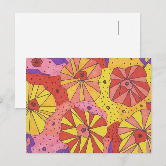 Futuristic Floral Garden Art Postcard (Front/Back)