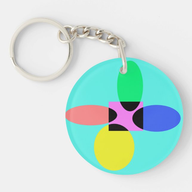 Futuristic flower keychain (Front)