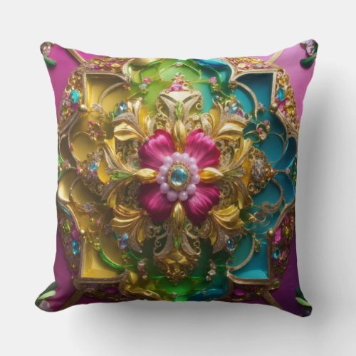 Futuristic French Mansion Opulent Glamour in Vivi Throw Pillow