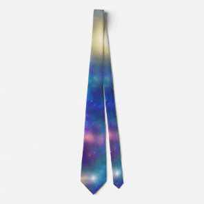 Futuristic Galaxy Art Bright Colors Neck Tie