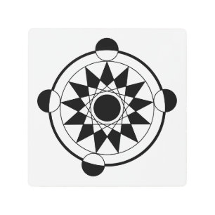 Futuristic Geometric Crop Circle Mandala Metal Print
