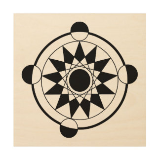 Futuristic Geometric Crop Circle Mandala Wood Wall Art
