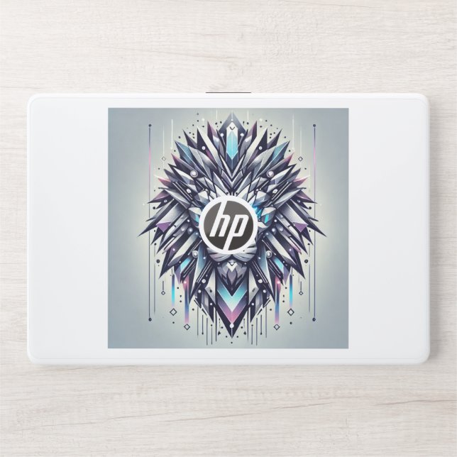 "Futuristic Geometric Lion - Holographic Laptop Ed HP Laptop Skin (Front)