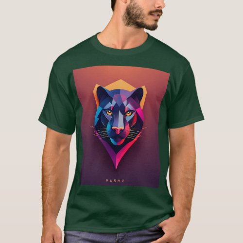 Futuristic Geometric Lion T_Shirt