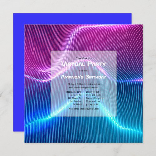 Futuristic Geometric Virtual Birthday Party Invitation