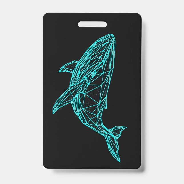 Futuristic Geometric Whale Badge (Front)