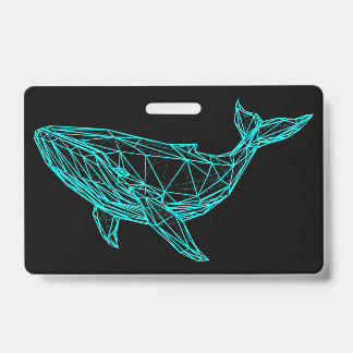 Futuristic Geometric Whale Badge