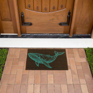 Futuristic Geometric Whale Door Mat