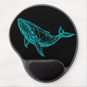 Futuristic Geometric Whale Gel Mouse Pad