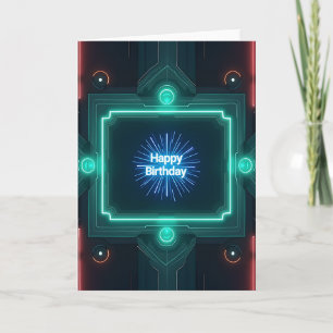 Futuristic Glow Birthday Card