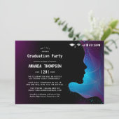 Futuristic Glow Virtual Graduation Party Invitation (Standing Front)