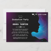 Futuristic Glow Virtual Graduation Party Invitation (Front)