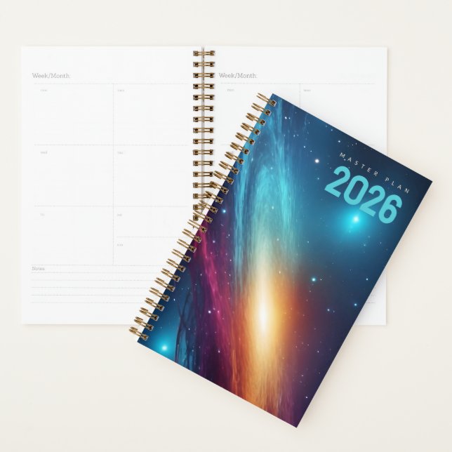 Futuristic Glowing Neon Abstract Cosmic Space Planner (Display)