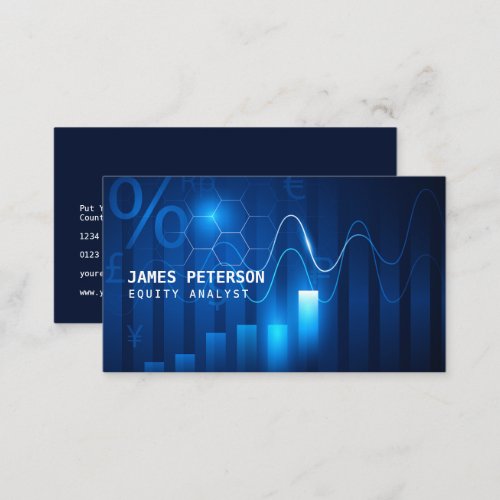 Futuristic Graphic Chart  Stock Market Business Card