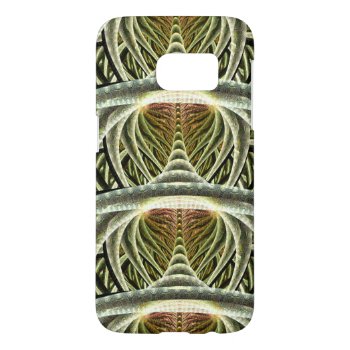 Futuristic Green  White And Orange Abstract Samsung Galaxy S7 Case by skellorg at Zazzle