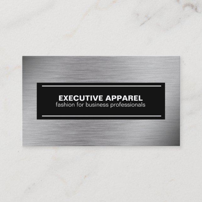 Futuristic Grey and Black on Steel Business Card (Front)