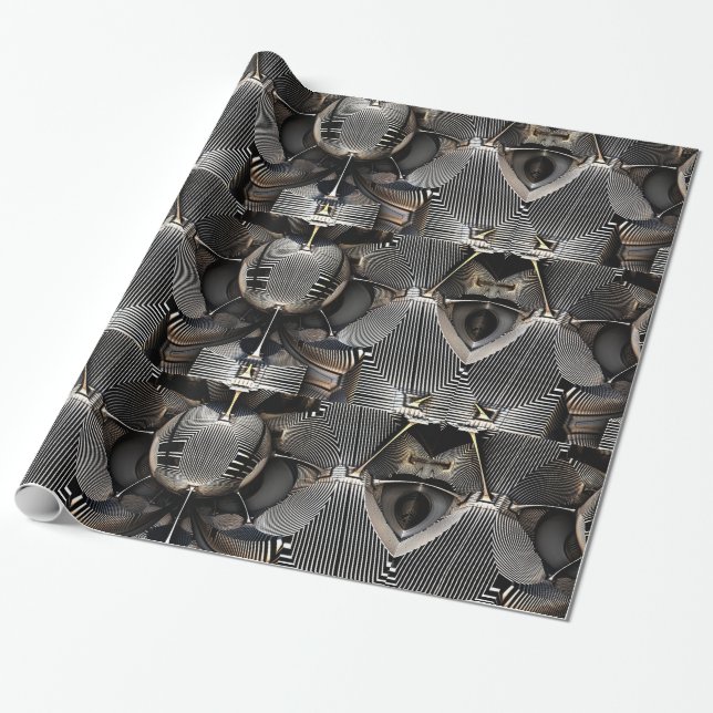 Futuristic grid background wrapping paper (Unrolled)