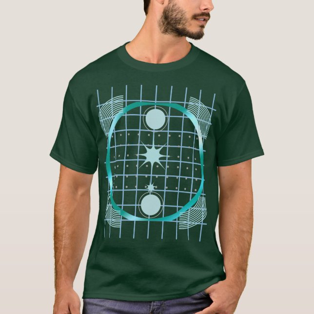 Futuristic Grid Circle Abstract Design T-Shirt (Front)