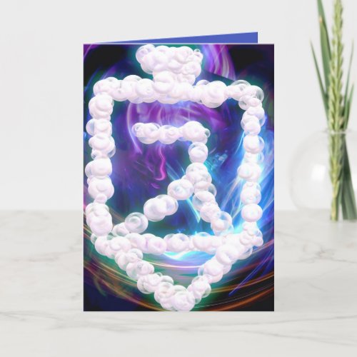 Futuristic Hanukkah dreidel bubbles card