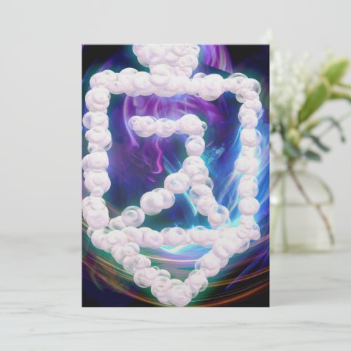 Futuristic Hanukkah dreidel bubbles flat Holiday Card