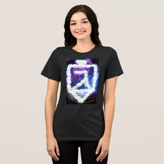 Futuristic Hanukkah dreidel bubbles Tri-Blend Shirt (Front Full)