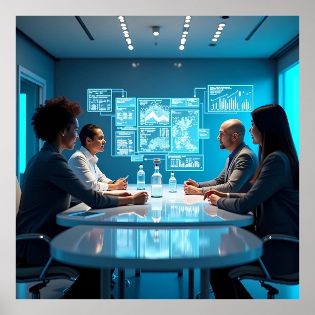 Futuristic Holographic Conference AI Poster (Front)