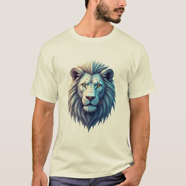 Futuristic Holographic Lion T-Shirt Designs (Front)