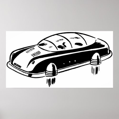 Futuristic Hover Car Poster