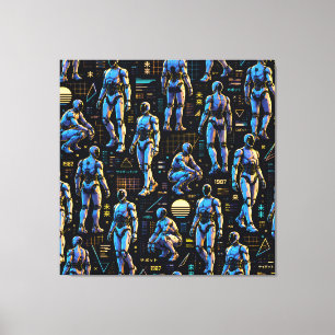 Futuristic Humanoid Robot Art AI Android Sci-Fi Canvas Print