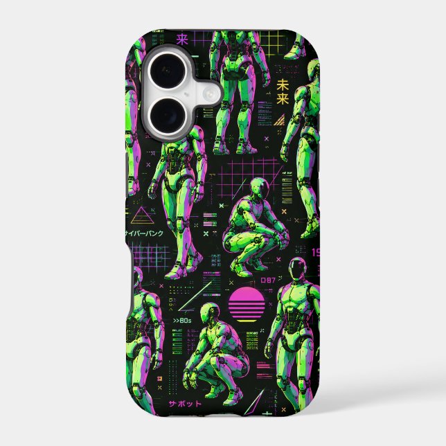 Futuristic Humanoid Robot Art | AI Android Sci-Fi  iPhone Case (Back)