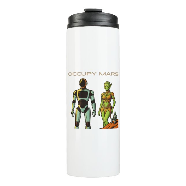 Futuristic Humanoid Robot design Thermal Tumbler (Front)