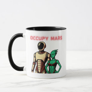 Futuristic Humanoid Robot on an Alien Planet Mug