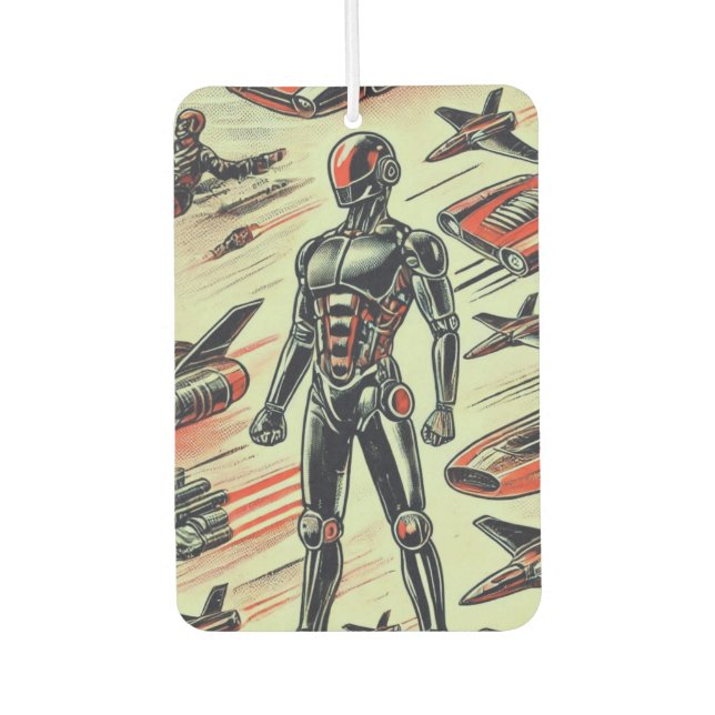 Futuristic Humanoid Robot Pattern | AI Robotics Sc Air Freshener (Front)