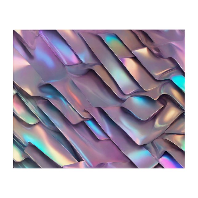 Futuristic iridescent/abstract holographic  acrylic print (Front)