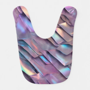 Futuristic iridescent/abstract holographic  baby bib