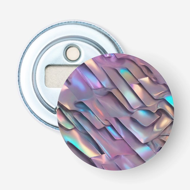 Futuristic iridescent/abstract holographic  bottle opener (Front)