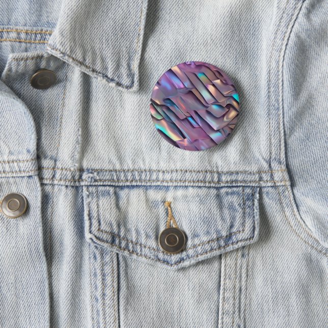 Futuristic iridescent/abstract holographic  button (In Situ)