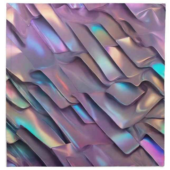 Futuristic iridescent/abstract holographic  cloth napkin (Front)