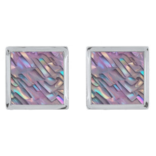 Futuristic iridescent/abstract holographic  cufflinks