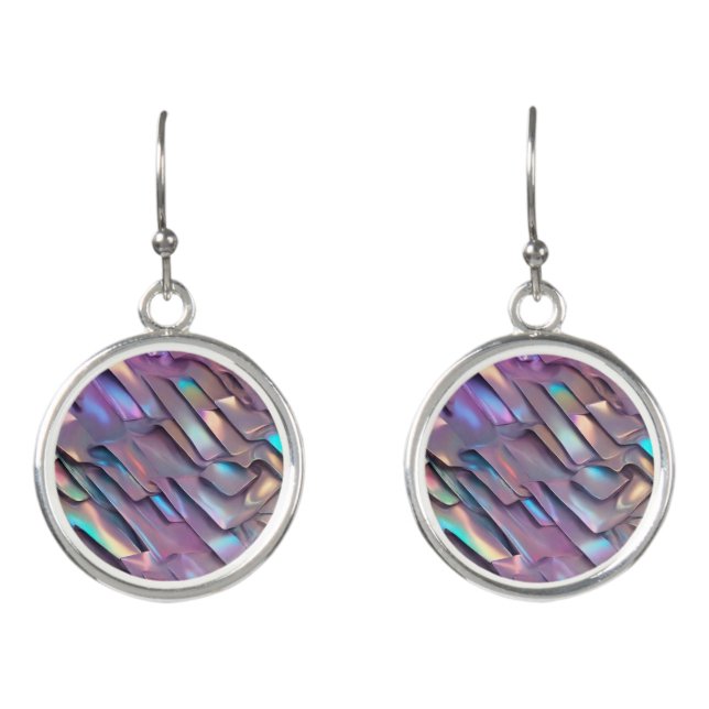 Futuristic iridescent/abstract holographic  earrings (Front)